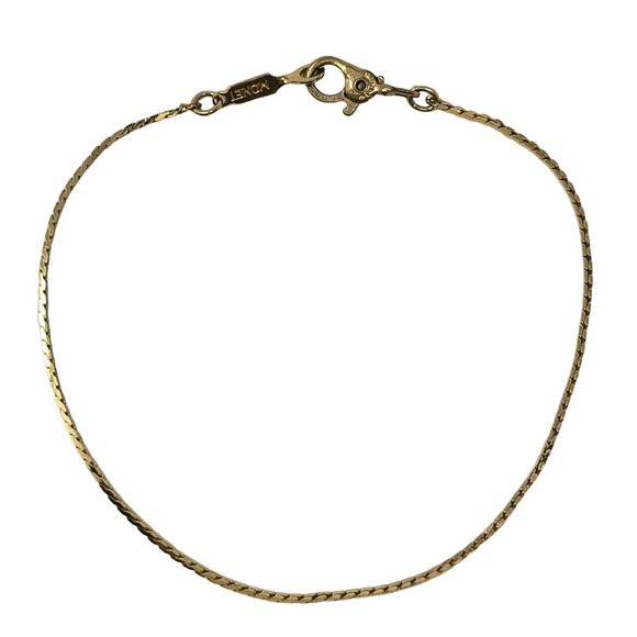 Monet Signed Dainty Curb Link Chain Gold Tone Bracelet 7” Lobster Clasp - Picture 1 of 9